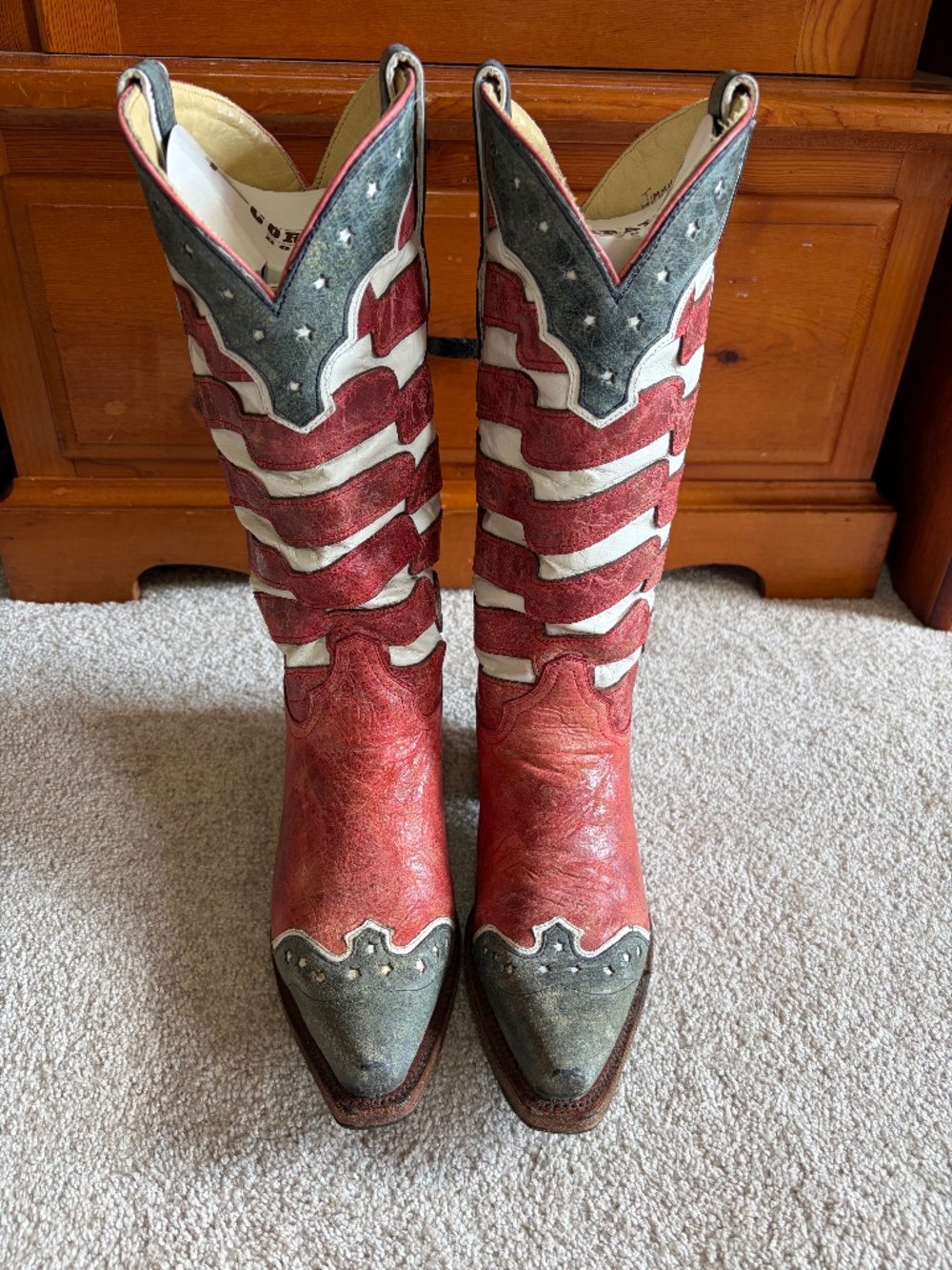 Corral Vintage American Flag Patriotic Leather Cowgirl Boots 10.5M